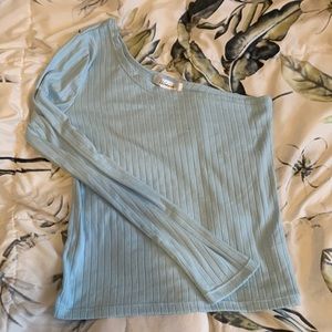 one shoulder long sleeve top